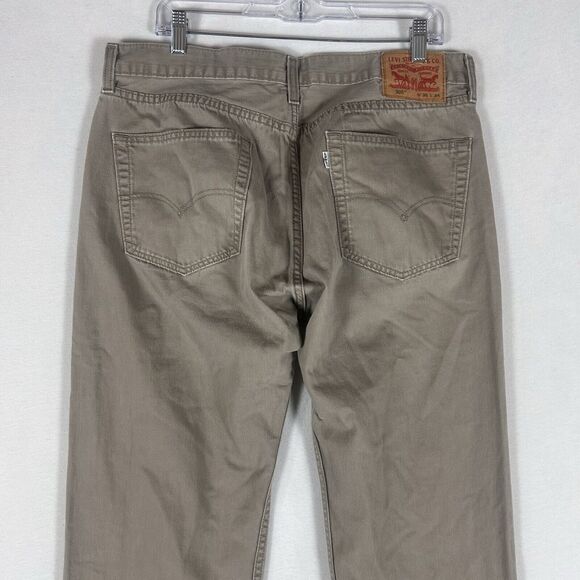 Levi’s 505 Khaki Pants Straight Fit Denim Jeans Mens 36x34 Casual 100% Cotton - Picture 9 of 16
